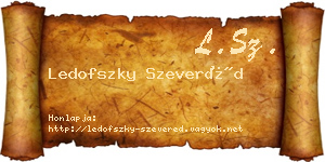 Ledofszky Szeveréd névjegykártya
